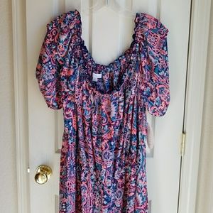 NWT BOUTIQUE FULL LENGTH RUFFLED PAISLEY DRESS